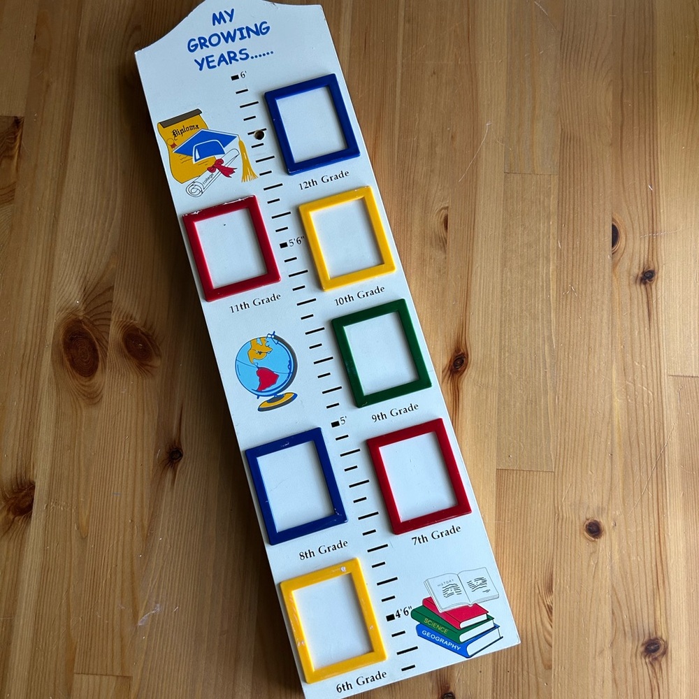 Vintage foldable “Growing Years” Photo Frame for School Photos